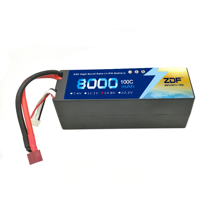 ZDF 2 шт./лот Lipo RC аккумулятор 4S 14,8 V 8000mAh 100C Max 200C Жесткий Чехол Для RC автомобиля грузовика лодки вертолета квадрокоптера