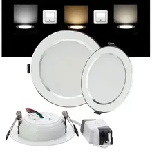Светодиодный светильник, 3 Вт, 5 Вт, 7 Вт, 9 Вт, 12 Вт, 15 Вт, 18 Вт, Круглый встраиваемый светильник 85-265 в холодный+ нейтральный+ теплый белый светодиодный лампы Крытый светодиодный точечное освещение