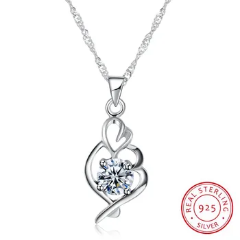 

Authentic 925 Sterling Silver Necklace Pop Fine Jewelry Chokers Bijoux En Argent Encrusted Pendant Women Necklace Party Jewelry
