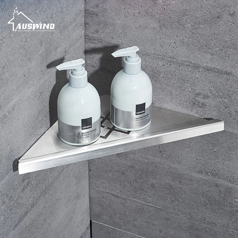 silver bathroom shelves