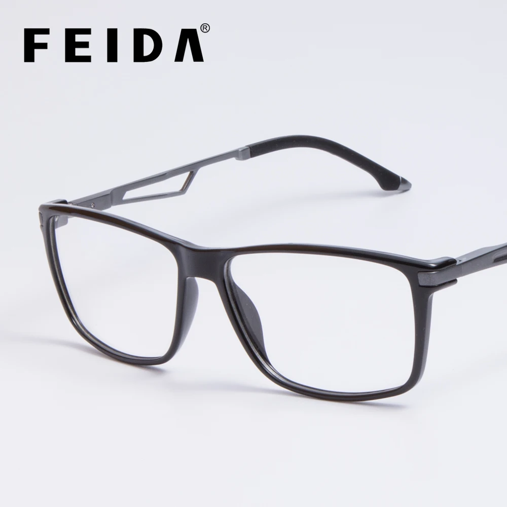 

Vintage Square Titanium Eyeglasses Frames Mens Clear Glasses With Transparent Lens TR90 Spectacle Frames Optical Glasses Frame