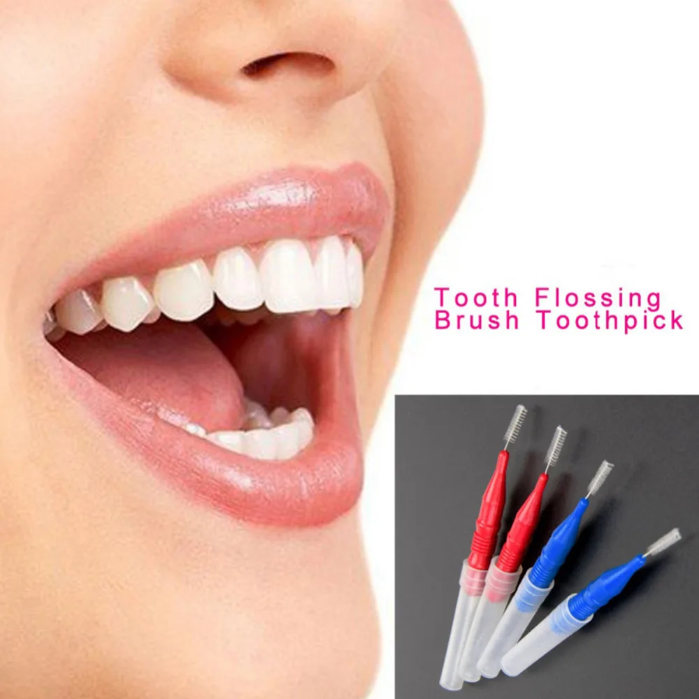 

50 pcs/pack Push-Pull Interdental Brush 0.5mm Gum Interdental Brush Orthodontic Wire Brush Toothbrush Oral Care Toothpick