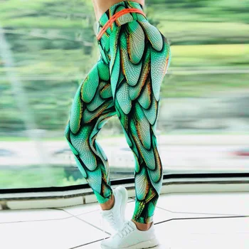 Women Green Wing Digital Printing Leggings Workout Leggings No Transparent Push Up Leggins Mujer Fitness Leggings Women'S Pants 3