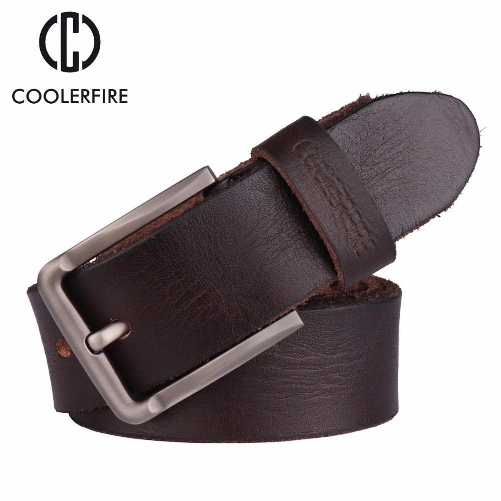 

2017 Top Cow genuine leather belts for men alloy buckle fashion style FULL GRAIN male belt free shipping TM051