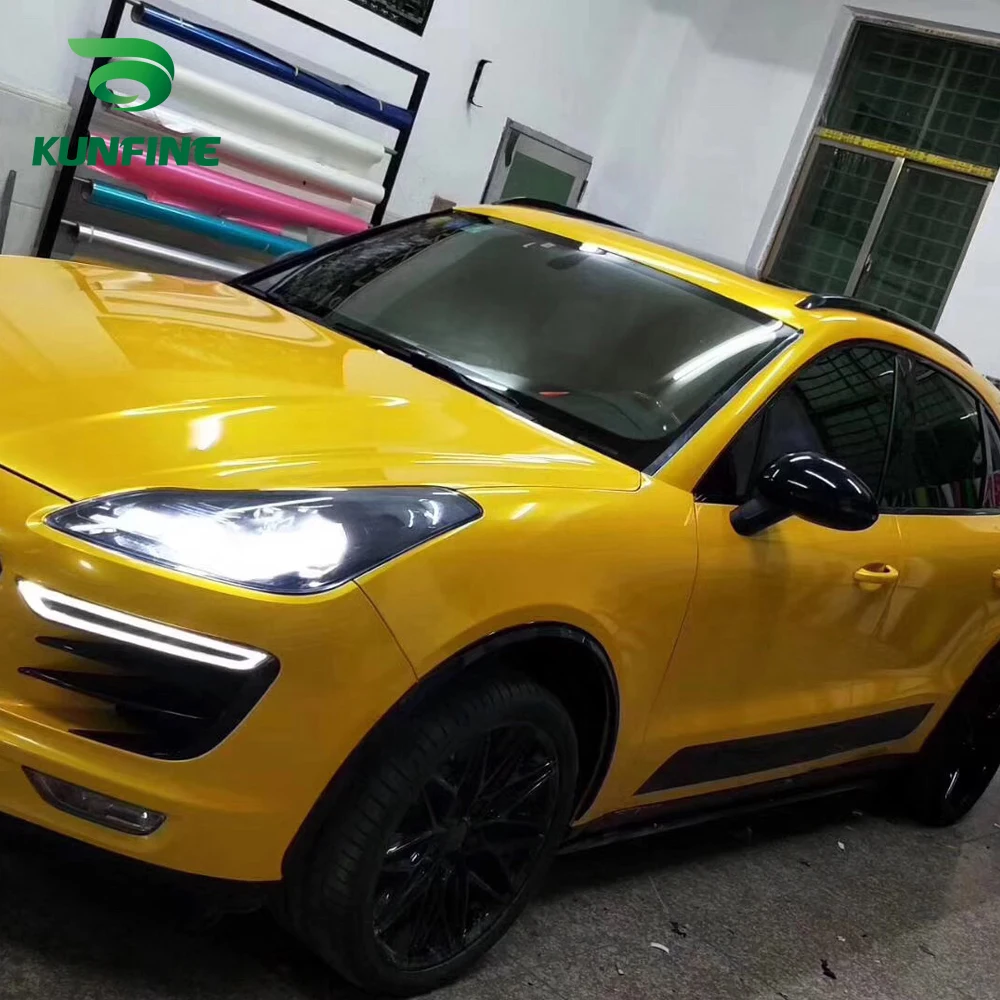 Car Vinyl film Body Sticker Car sticker Metal maple yellow (6)