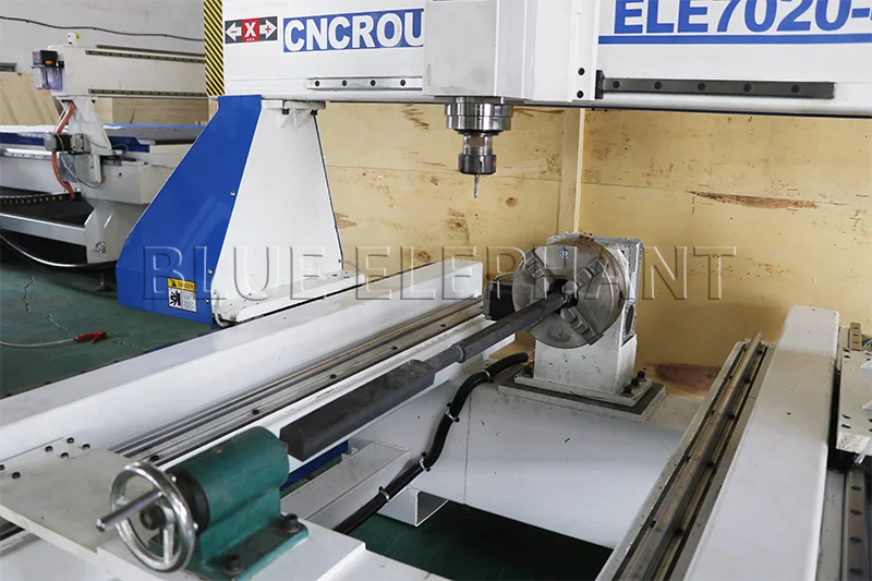 rotary device of 7020 4 axis cnc router with rotary device