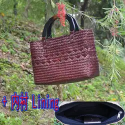 Национальный Ветер тайский трава тканый коврик раздел соломенная сумка ремесленных природной среды тканые женская сумочка мешок песка