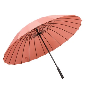 

Automatic Open Golf Umbrella Long Handle Male Commercial Compact Large Strong Frame Windproof 24 Ribs Gentle Black Umbrellas