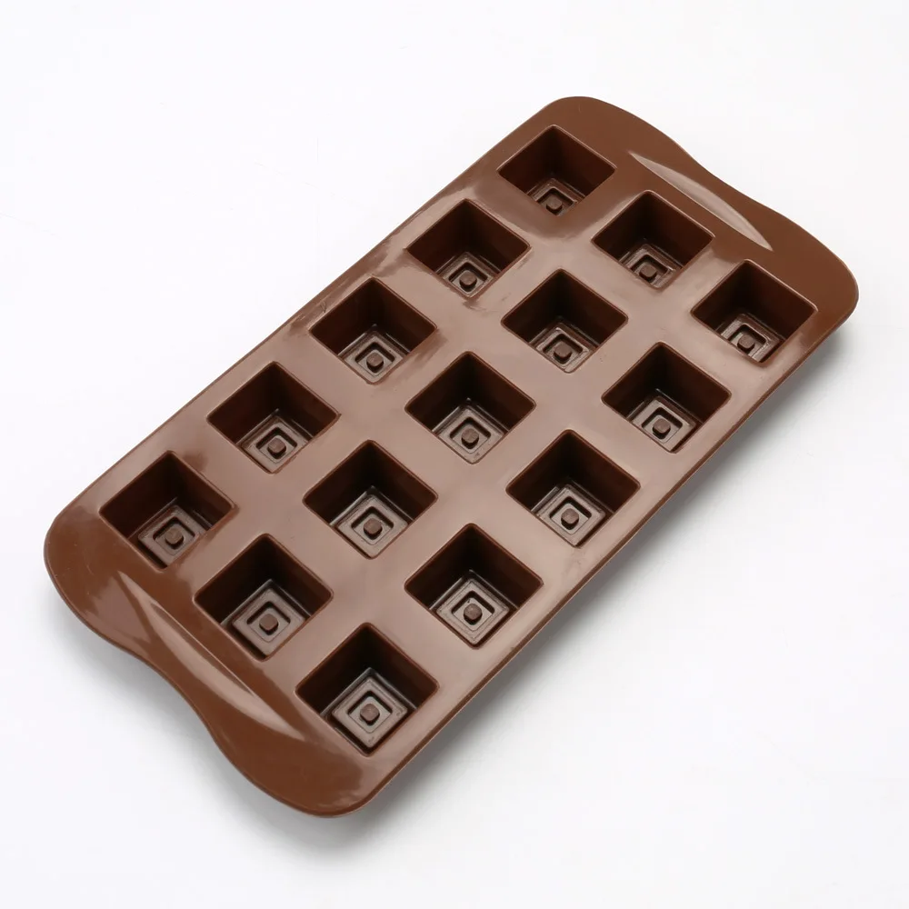 

Food grade 15 hole square back type silicone ice tray high temperature microwave oven using diy chocolate mold silicone mold