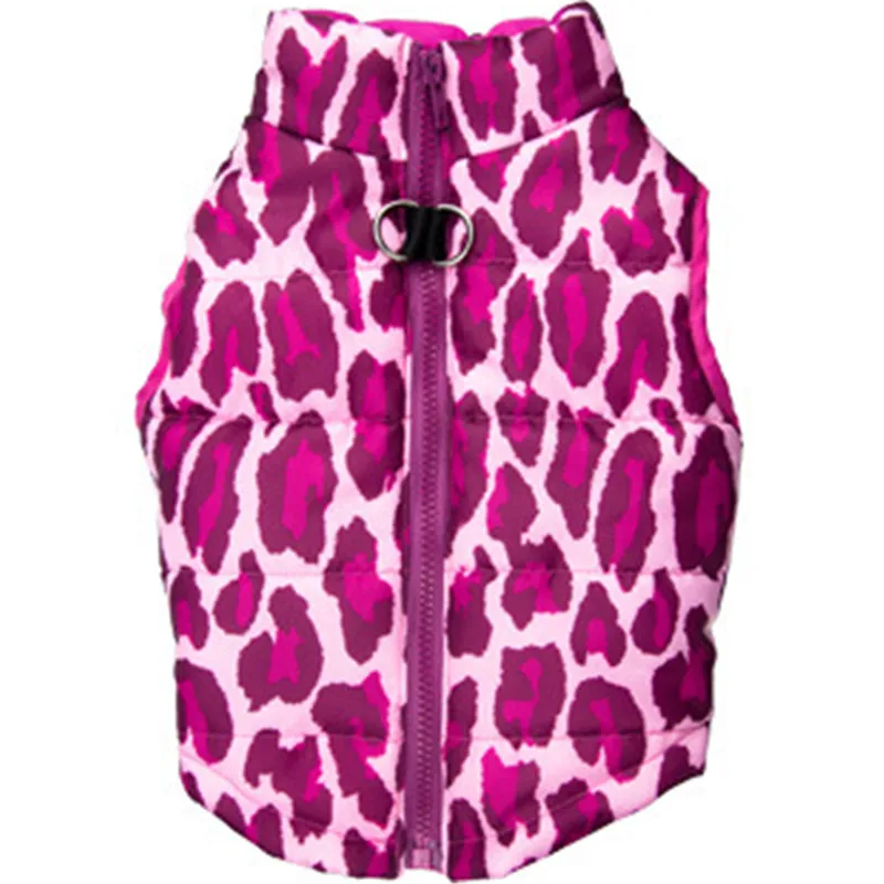 

Rose Leopard Dog Vest for Pets Fashion Sports Dog Clothes Autumn Winter Dog Clothing Cotton Nylon Material Clothes LB002