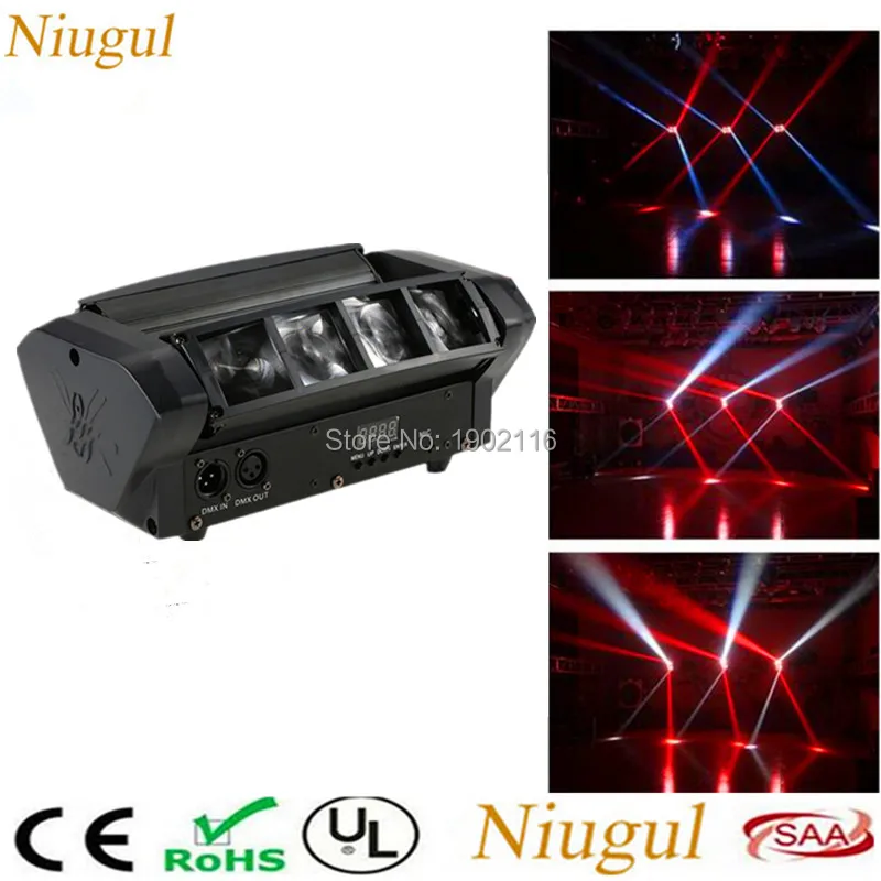 Niugul LED Moving Head light/Mini Led Spider Light 8x10w led Beam/dj disco RGBW dmx512 effect lighting/christmas holiday lights цена Niugul LED Moving Head light/Mini Led Spider Light 8x10w led Beam/dj disco RGBW dmx512 effect lighting/christmas holiday lights цены онлайн