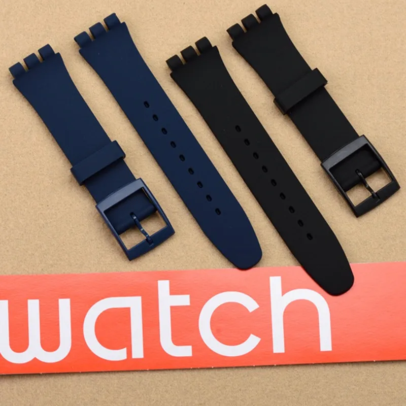 Ремешок силиконовый для часов swatch резиновый цветной браслет с пластиковой