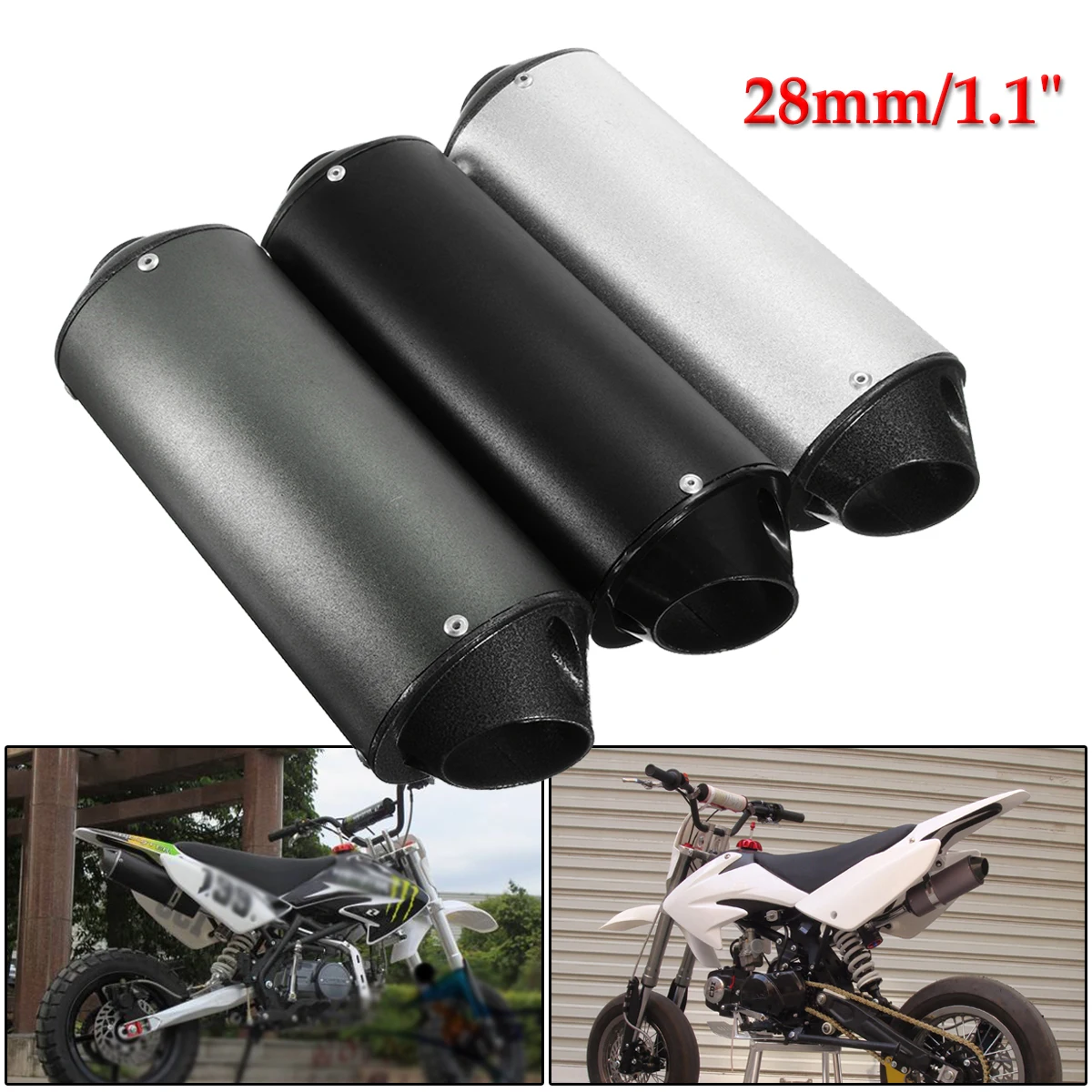 28mm Muffler Exhaust Pipe Clamp 50cc 110cc 125cc Dirt Pit Rro Quad Bike