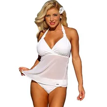 Пляжный танкини для влюбленных,, Женский сексуальный купальник с лямкой на шее размера плюс, купальник с высокой талией, два предмета, купальник, 4XL 5XL