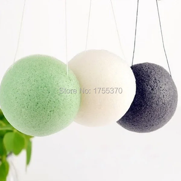 Online Konjak alam Konnyaku Facial Puff Wajah Cleansing Sponge Hijau perawatan kulit