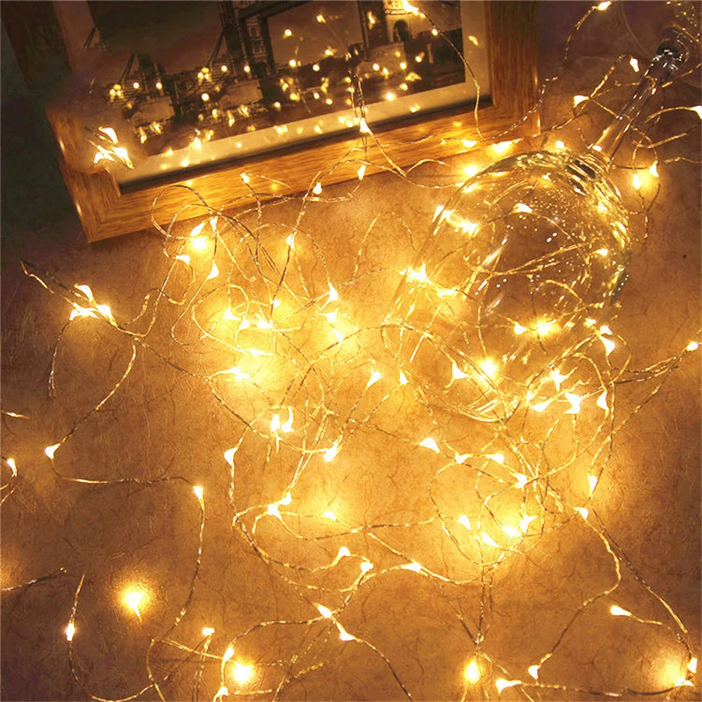 1/2/5/10M 10-100 LEDs Christmas Garland Copper Wire LED String Lamp Fairy lights For Indoor New Year Xmas Wedding Decoration