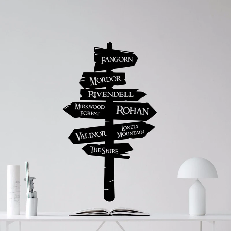 

Road Sign Vinyl Sticker Lord Of The RIngs Wall Decal Removable Vinyl Mural Road Sign Wallpaper Home Decor Wall Sticker W120