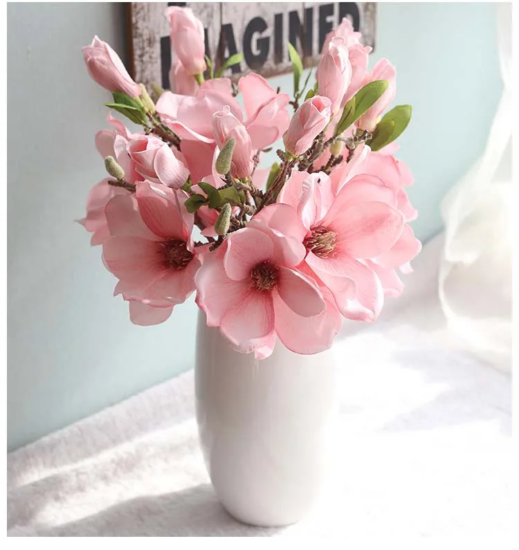 Искусственный цветок магнолии декоративные свадебные цветы Шелковые цветы сладкий искусственный цветок для домашнего декора день Святого Валентина