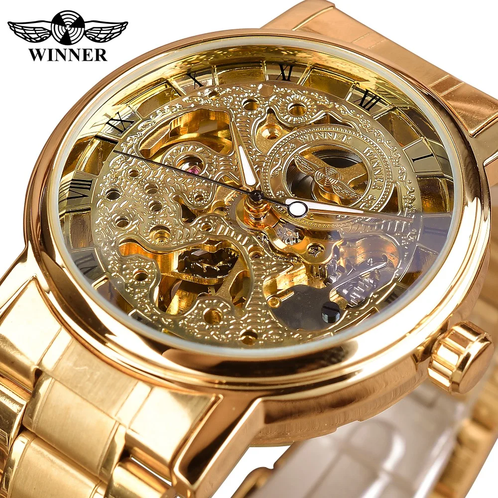 T-WINNER Fashion Royal Carving Golden Stainless Steel Mens Mechanical Business Wrist Watch Top Brand Luxury Skeleton Male Clock
T-WINNER Fashion Royal Carving Golden Stainless Steel Mens Mechanical Business Wrist Watch Top Brand Luxury Skeleton Male Clock