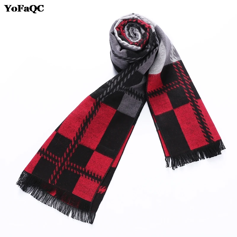 YoFaQC 2017 Fashion Winter Men's scarf thick warming classic Men