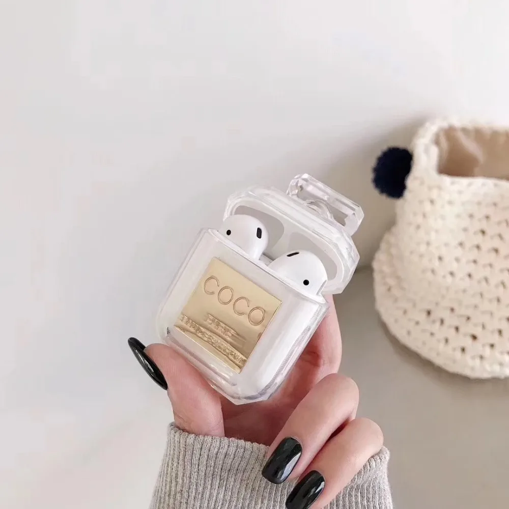 Perfume bottle Silicone Case For Airpods 1/2 Earphone Protective Luxury Shockproof Trend TPU Silicone Box Luxury