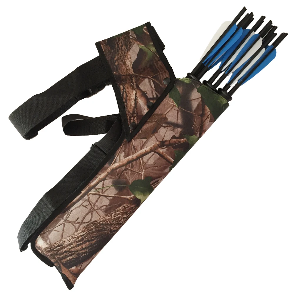 Outdoor Portable Three Tubes Camo Archery Quiver Shoulder Or Waist
