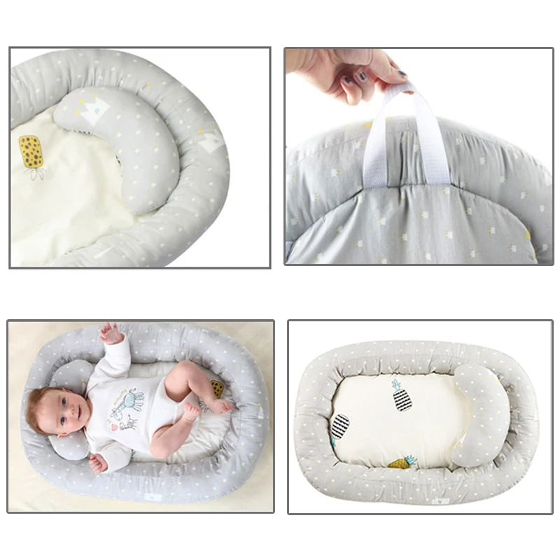 Berço de Viagem de Algodão Berço para Cuidados com o Bebê Cama Portátil Bebê Dobrável Respirável Lounger Dormir Infantil Criança 4 Mamãe e Bebê