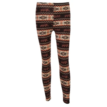 

Women Fashion Winter Warm Straight Fit Pant Snowflake Legging All Match Christmas Deer Snow Pant