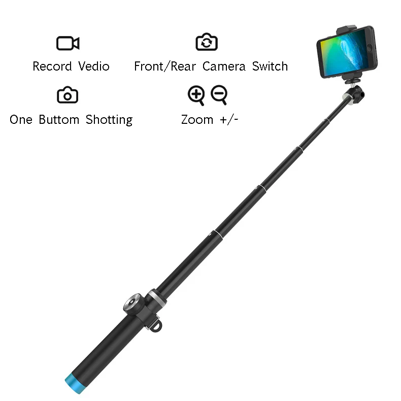  Aluminum alloy Extendable Handheld Bluetooth Selfie Stick Monopod with Tripod For IPhone 5 6 6s 7 S