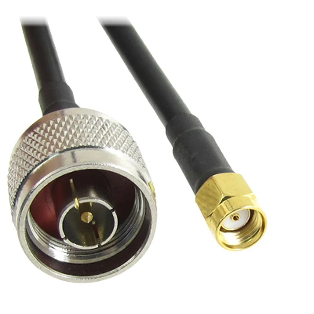 

10M RP-SMA Male with Female Pin to N Type Male Plug Double Shielded Low Loss LMR200 Coax Cable