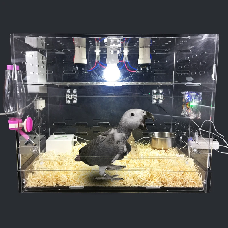 

15% LK688 Smart Temperature Control Bird Incubator Young Bird Parrot Insulation Breeding Box Transparent Acrylic Cage 50*30*40cm