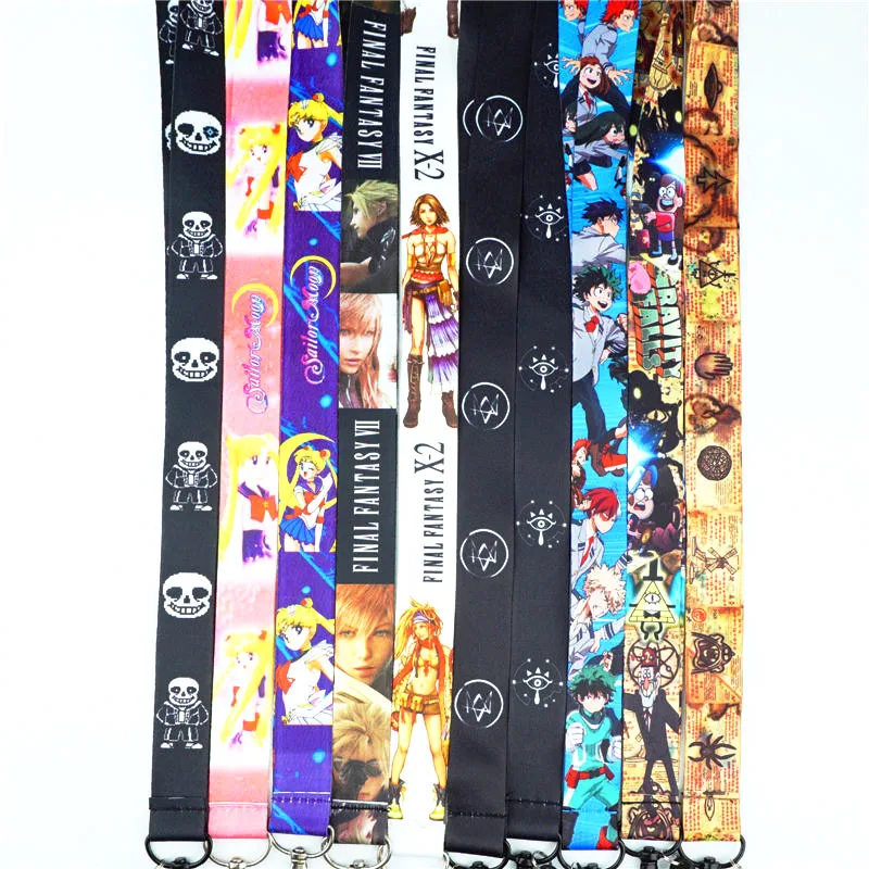 

Anime Undertale My Hero Academia Gravity Falls Neck Strap Lanyards ID badge card holder keychain Sailor Moon Mobile Phone Strap
