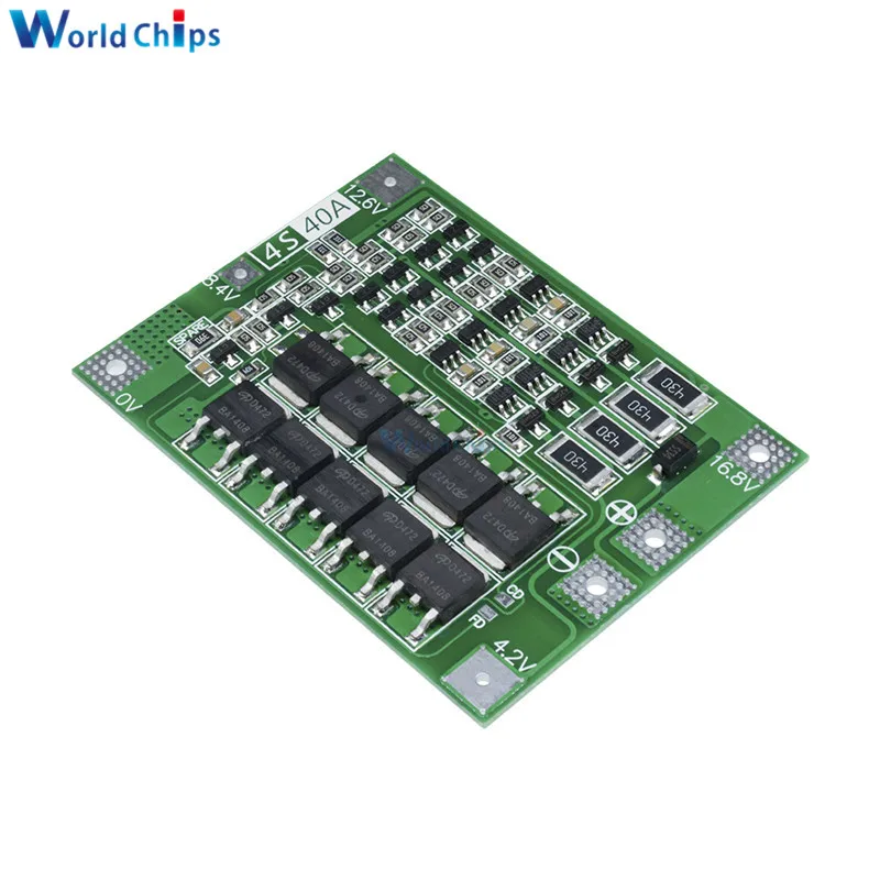 4S 40A литий ионная аккумуляторная плата PCB BMS 18650 модуль Lipo Cell с балансировкой для