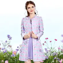 2017 autumn coat women elegant fashion all-match plus size slim trench medium-long long-sleeve outerwear Ladies Windbreaker