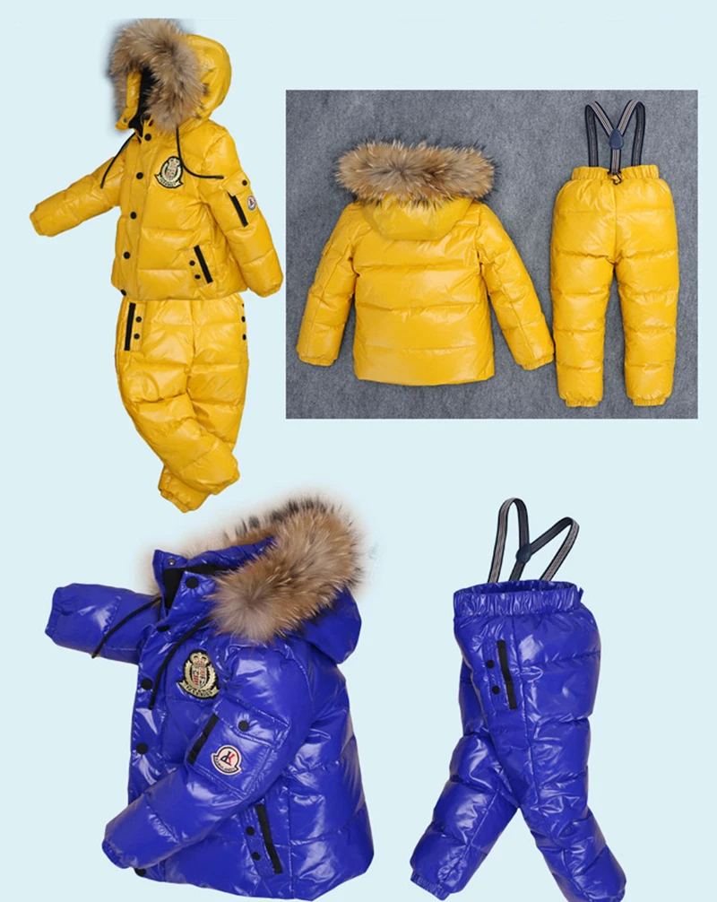 30 градусов, зимняя куртка для мальчиков и девочек, детские пуховики, комбинезон детские зимние комбинезоны с капюшоном, парка с натуральным мехом, одежда, пальто