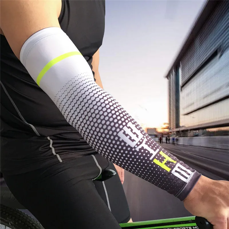 

1 Pair Cool Mens Cycling Arm Warmers Running Bicycle UV Sun Protection Cuff Cover Protective Arm Sleeves Bike Sport Arms Sleeves