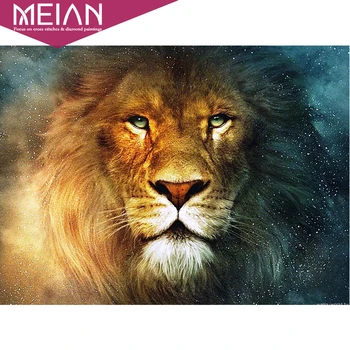 

Meian Diamond Painting Cross Stitch 5D Room Decoration Lion Handicraft DIY Diamond Mosaic Embroidery Rhinestone Pattern new