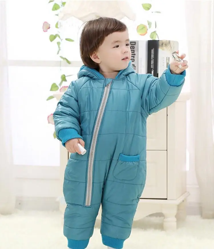 9-24Months Baby Winter Clothes Girl Boy Romper Warm Russian Baby Winter Jumpsuit Skiing Outerwear Clothing Colorful Snowsuit (2)