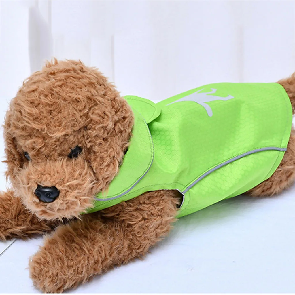 

Dog Raincoat Pet Dog Cat Clothes Waterproof Fluorescent Printing Jacket Double-layer Reflective Strip Windproof Raincoat May 14