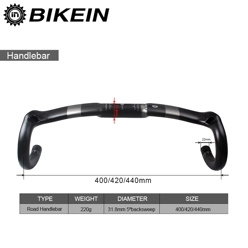 BIKEIN ألياف الكربون الطريق المقود مجموعات الدراجات عازمة بار + Seatpost + الجذعية سباق دراجة أجزاء مجموعة ماتي الأسود 600 جرام