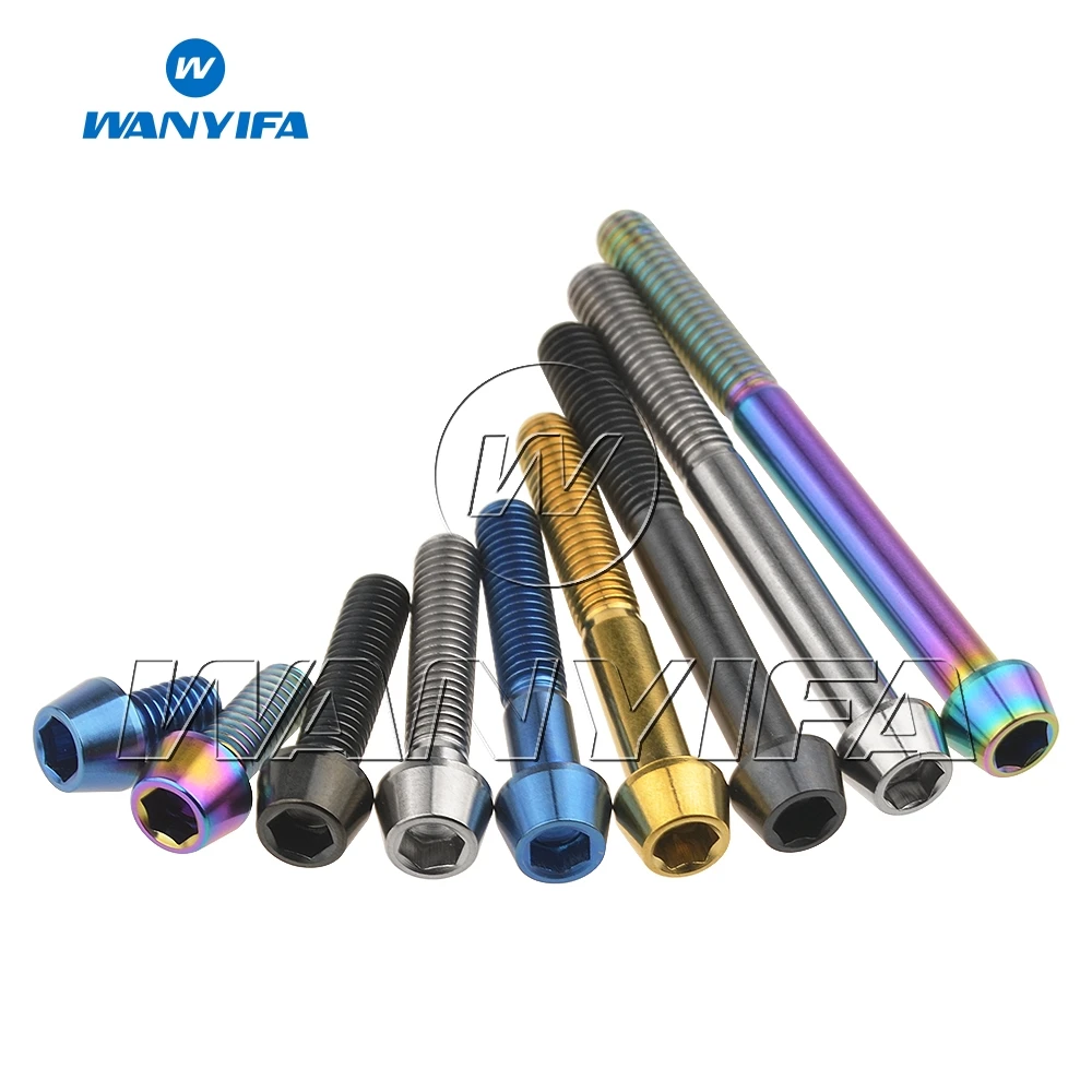 

Wanyifa M6x10 20 25 30 35mm Conical Head Titanium Bolt Screws for Bicycle Brake Bike Fastener