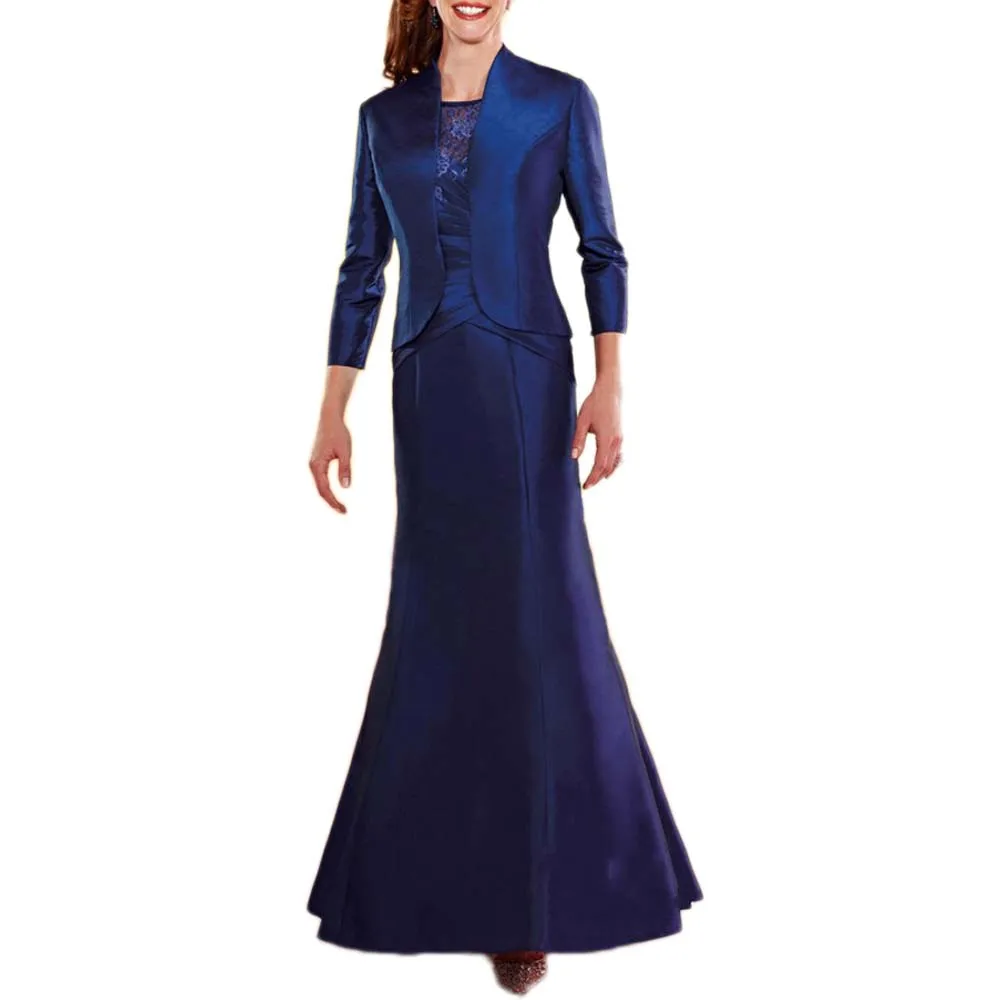 Black Mother Of The Bride Dress with Jacket Plus Size Godmother Wedding