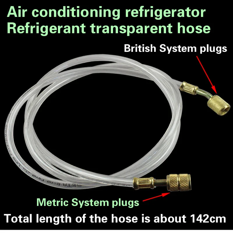 Метрическая дюймовая пробка для кондиционера, прозрачная трубка для наполнения холодильника, шланг для хладагента