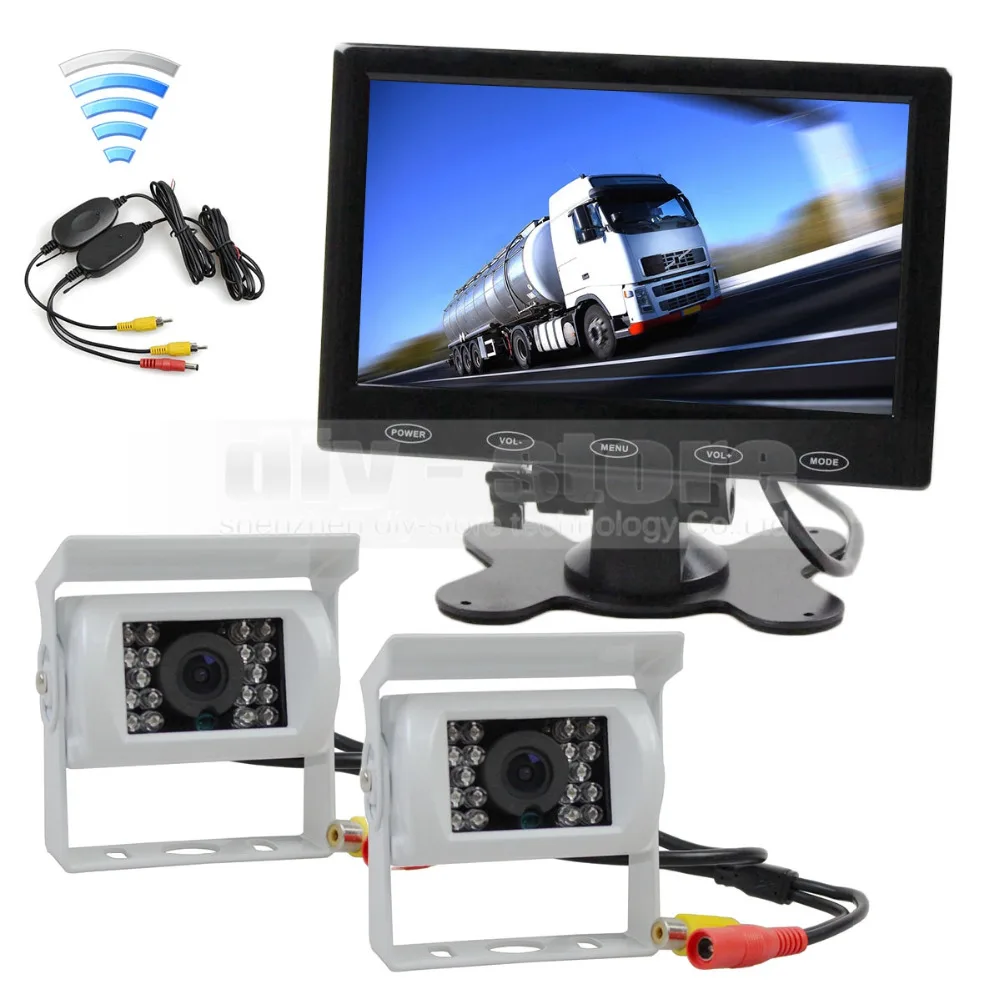 DIYKIT 7 inch Touch Car Monitor Backup CCD Waterproof Camera Rear View Kit for Horse Trailer Motorhome System