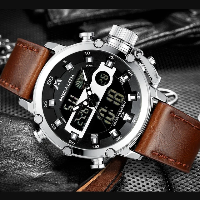 MEGALITH mężczyźni Sport zegar Dropshipping Luminous wodoodporny zegarek kwarcowy mężczyźni wielofunkcyjny chronograf zegarek na rękę cena hurtowa tanie i dobre opinie Podwójny Wyświetlacz Klamra 3Bar Stop 22 5 cm 13mm 22mm Okrągły Kwarcowe Zegarki Na Rękę Aksamitne Skóra Alarm Wyświetlacz led MEGALITH mężczyźni Sport zegar Dropshipping Luminous wodoodporny zegarek kwarcowy mężczyźni wielofunkcyjny chronograf zegarek na rękę cena hurtowa tanie i dobre opinie Podwójny Wyświetlacz Klamra 3Bar Stop 22 5 cm 13mm 22mm Okrągły Kwarcowe Zegarki Na Rękę Aksamitne Skóra Alarm Wyświetlacz led