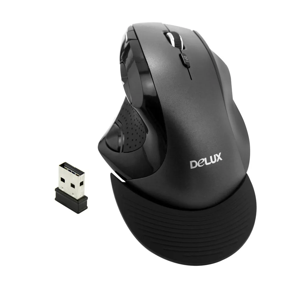 Delux M910, Беспроводная игровая мышь, эргономичная Вертикальная компьютерная мышь, 2400 dpi, беспроводная мышь с ковриком на запястье для ноутбука, мышь для геймера - Цвет: Wireless M910 mouse