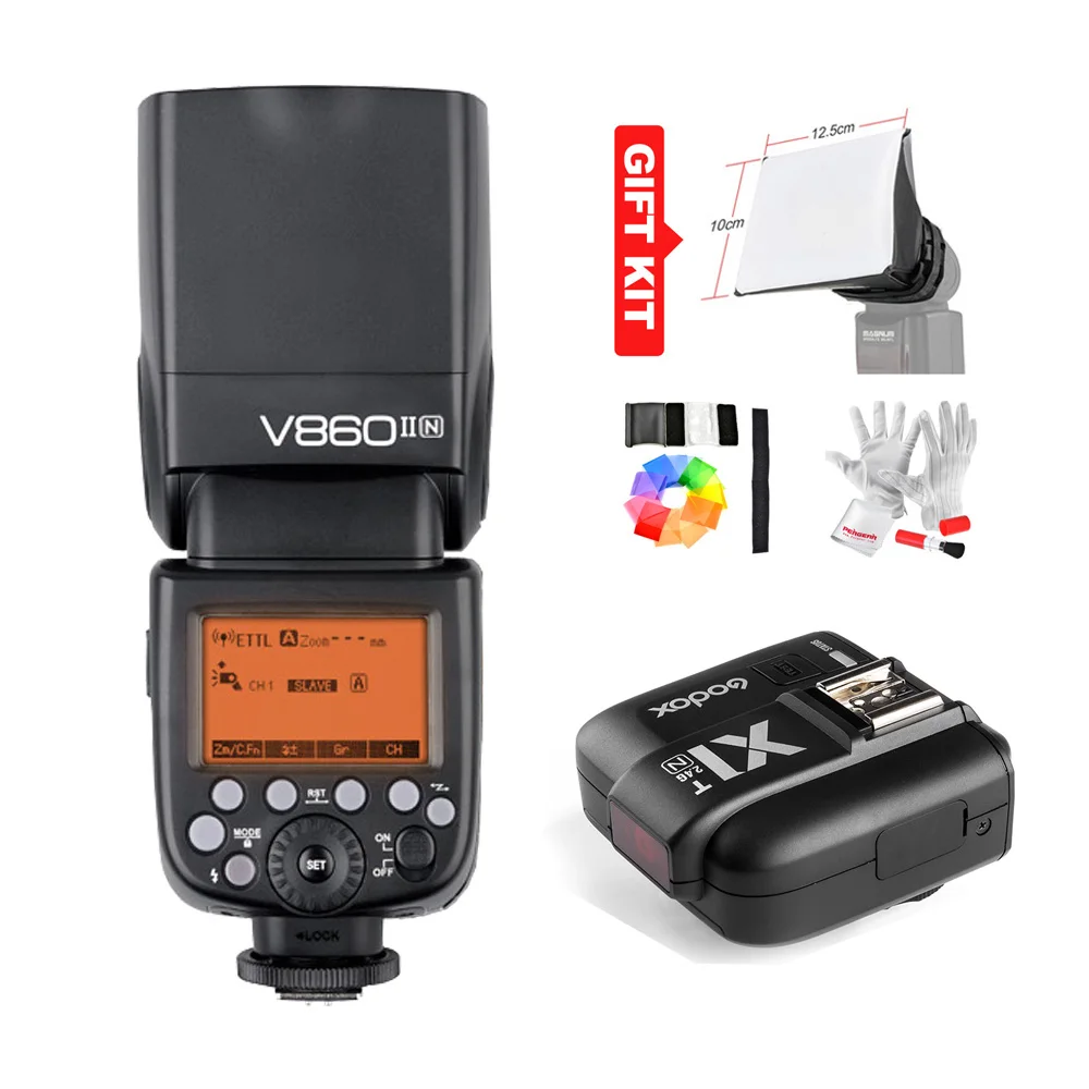 Godox V860II-N V860IIN GN60 i-TTL HSS 1/8000 s  speedlite /-  + X1T-N Flash  ()  Nikon