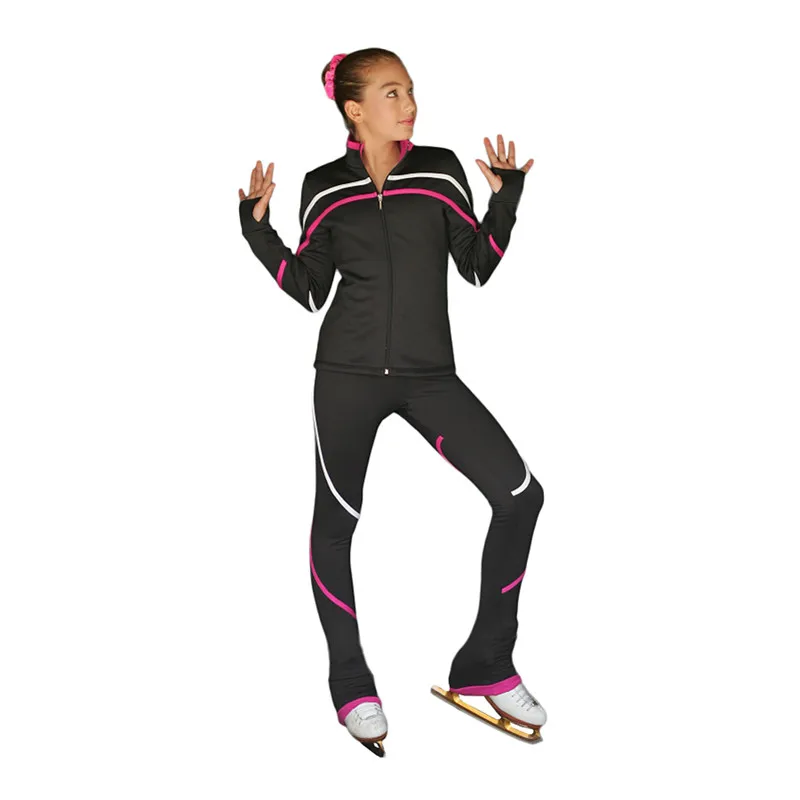 Ice Skating Figure Skating Suit Jacket And Pants Skater Warm Fleece