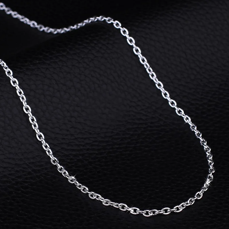 OMHXZJ, модные вечерние серебряные цепочки для женщин и девушек, 3 мм, 925 пробы Серебряная цепочка NC194