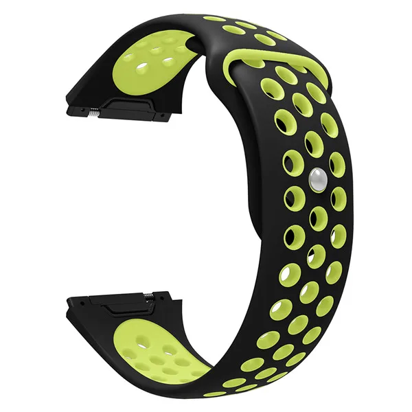 Силиконовый ремешок для Fitbit Ionic, спортивный браслет, умные часы, сменный Браслет, дышащие, умные часы, ремешок для часов, 2 цвета - Цвет: Black yellow